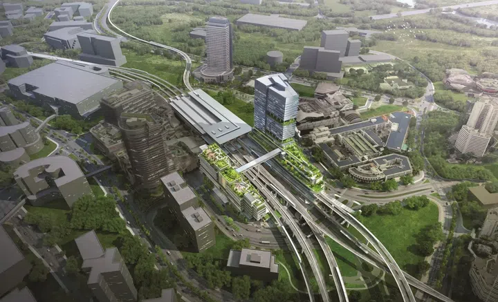 Artist’s impression of Jurong Gateway Hub in the URA Draft Master Plan 2025.