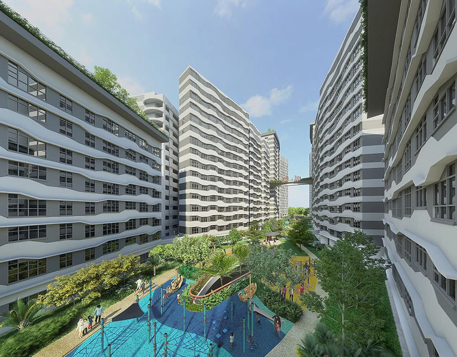 Artist's impression of the Punggol Point Cove BTO estate. Image from MyNiceHome HDB.