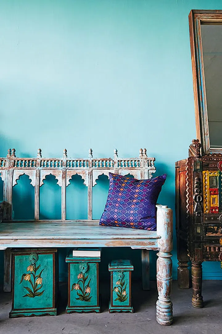 Displayed in Artful House, the design of this 75-year-old Arch Bench is unique to the Mughal people of India.