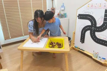 Their home is tailored to allow her adaptiveness while teaching.