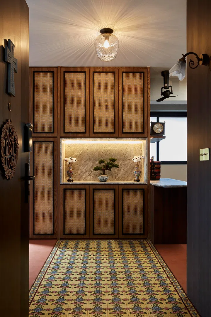 Peranakan design motifs reinterpreted for modernity.