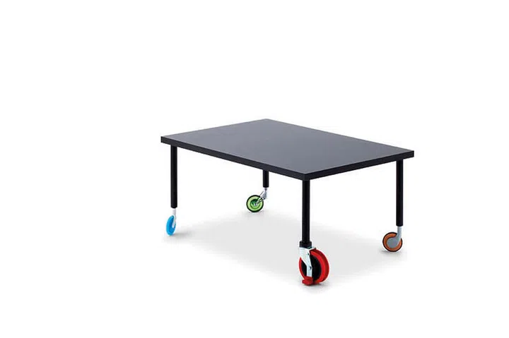 Table with neon wheels