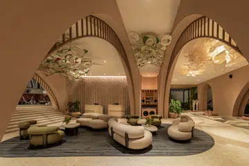 Main lobby in the Noema Resort Bali, designed by Hirsch Bedner Associates (HBA).