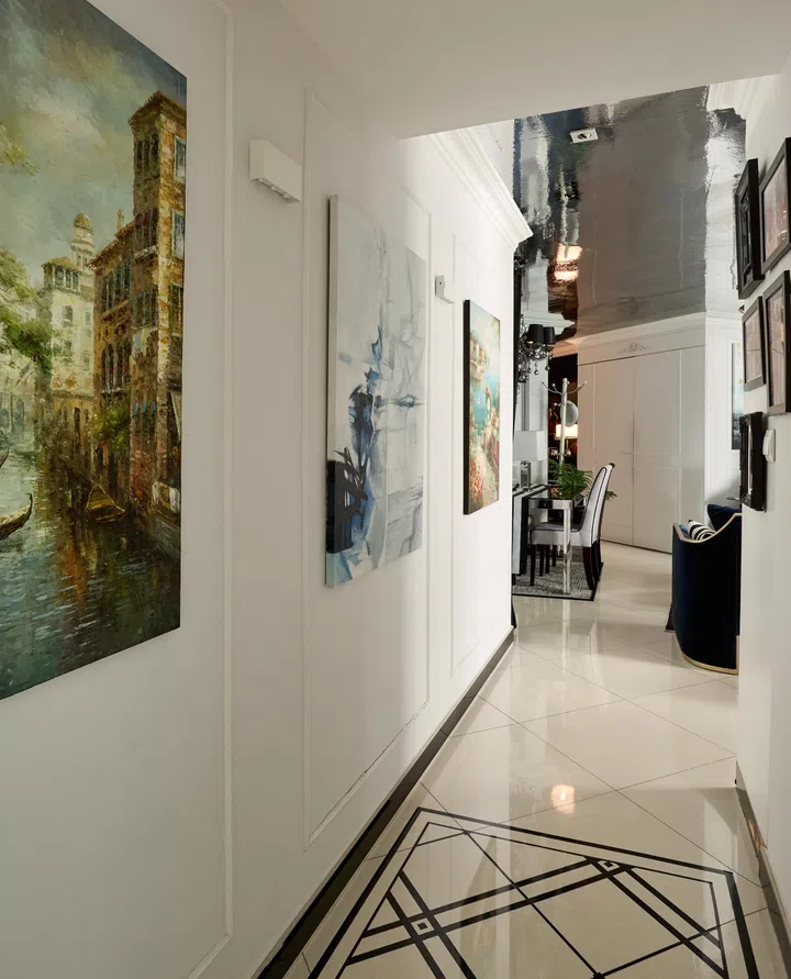 The homeowners drew interior design inspiration from the French classical Haussmannian style.