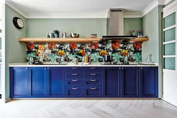 open kitchen shelving