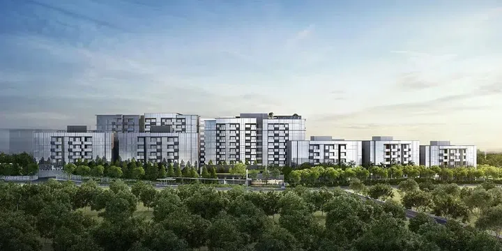 Forett at Bukit Timah condominium estate set against a backdrop of tropical forest. Image from official Forett at Bukit Timah website