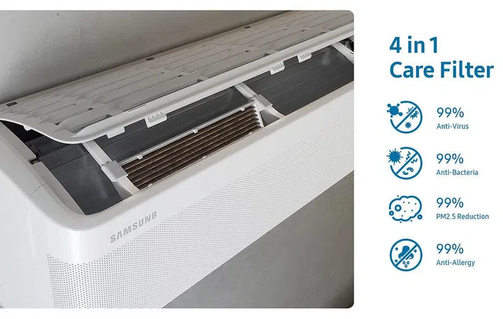 The 4-in-1 filter helps to trap dust, viruses, bacteria, and allergens that could be free-roaming your domain.