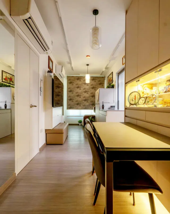 Christine Ang rebuilt the space of her flat by removing a partition between the study and the bedroom.