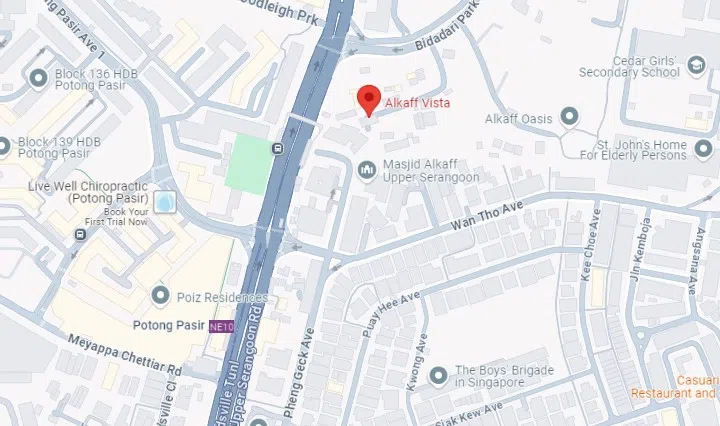 The Alkaff Vista HDB estate is a 10-minute walk from the nearest Potong Pasir MRT Station.