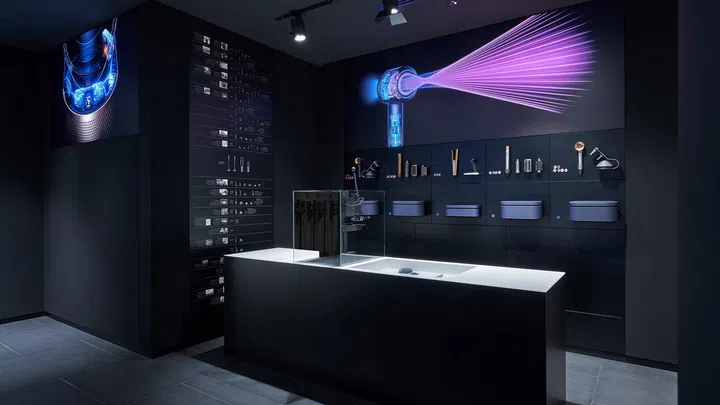 Fiddle with Dyson's varied products while you wait for your machine to be spruced up at the Dyson Demo Store Jewel service centre.