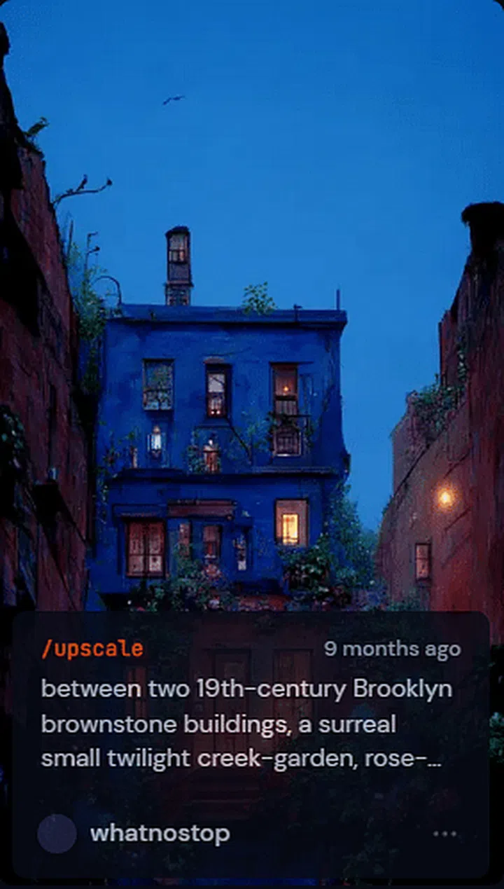 A 19th century apartment in Brooklyn at sundown by artificial intelligence AI tool, Midjourney