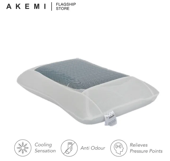 AKEMI Medi + Health Ortho Hydro Gel Bamboo Charcoal Memory Pillow