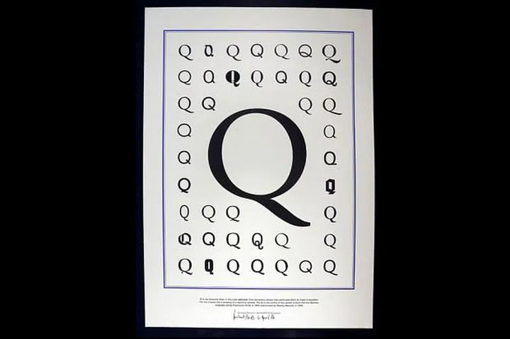 For Ms Chan, an inspirational piece of art is Gerhard Steidl's poster featuring the letter Q, which is also the first letter of the family name.