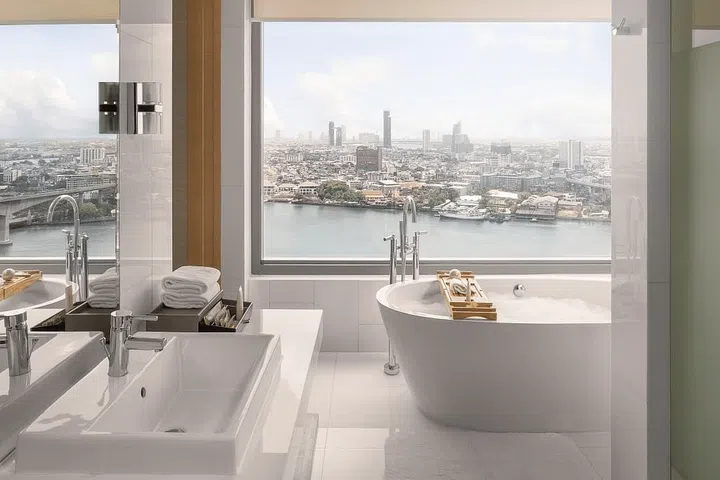 View from the bathroom in the Junior Suite.