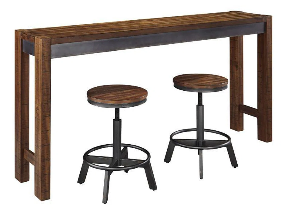 Ashley Furniture Torjin Counter Height Dining Table (RRP: $589). Dimension: L183 X D41 X H91.5 cm. Made of veneers, wood and engineered wood.