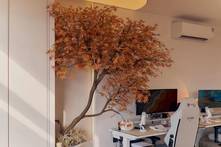 The faux maple tree is the brainchild of local plant boutique SoilBoy. 