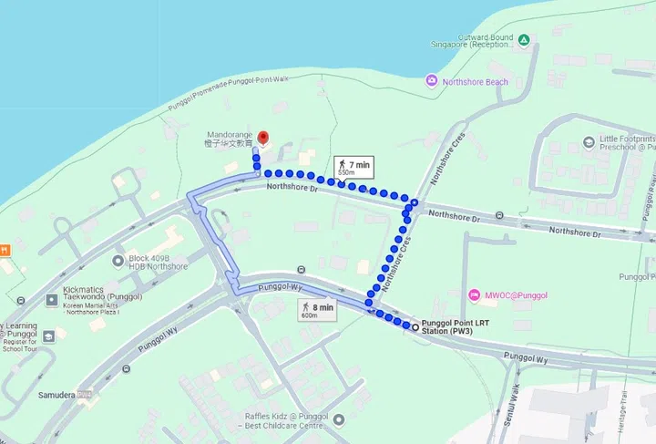 Punggol Northshore StraitsView HDB is a 7-minute walk from the nearest Punggol Point LRT Station.