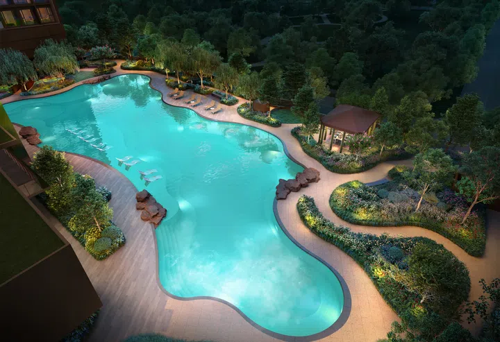 English design influences punctuate the premises of Penrith Condo, such as English-style gazebos mimicking an English garden feel.