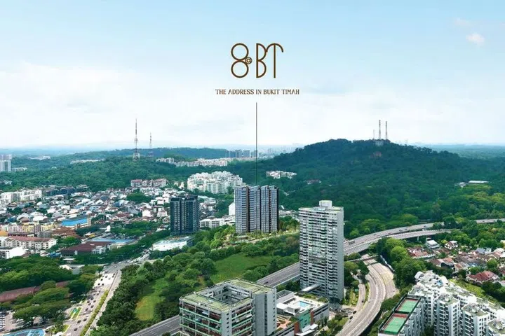 Artist's impression of aerial view of the 8@BT condo vicinity.