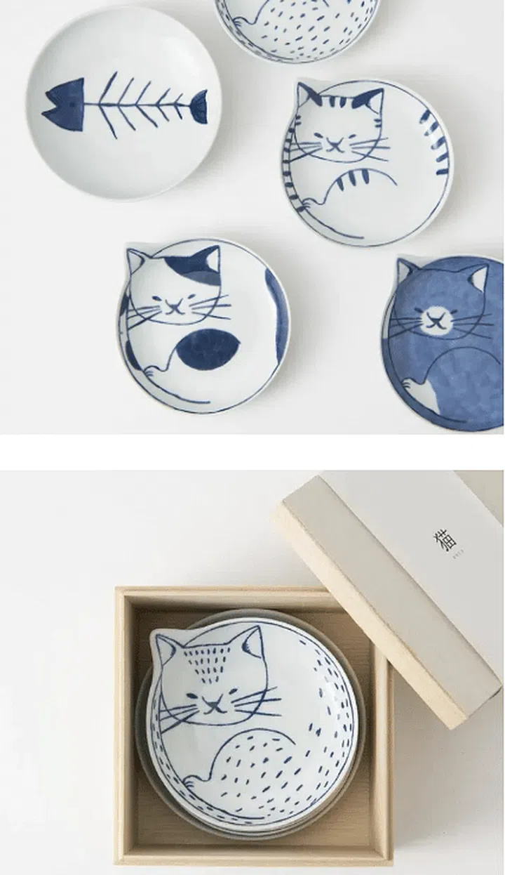 Neco Hasami Cat Plate Set from Musubi Kiln ($67)