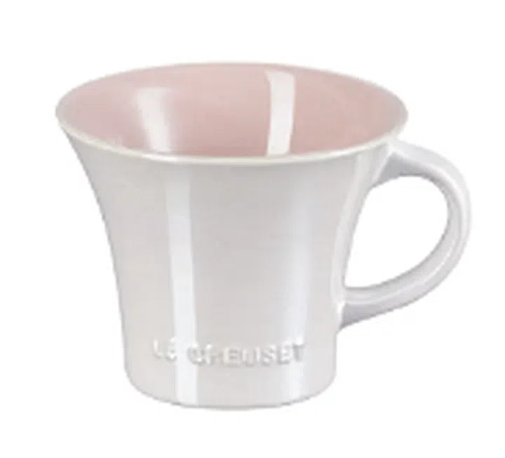 Le Creuset Bouquet Mug in Shell Pink from Tangs ($76)