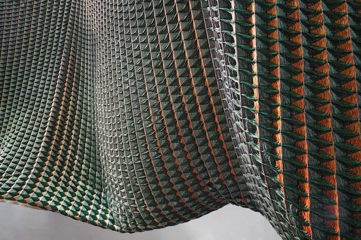 Close up of the The Weaverly Way. Tiffany’s sculptural piece at citizenM Hotel, London