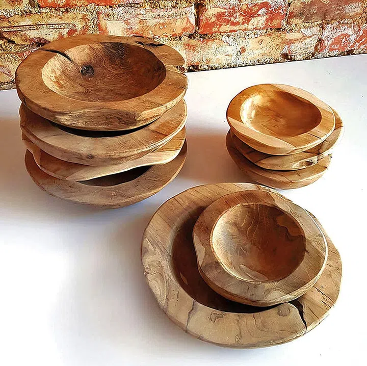 Arthur Zaaro Teak Wood Bowls.