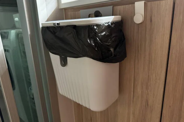 Hanging Kitchen Bin with Lid, $7.50 from Lazada.