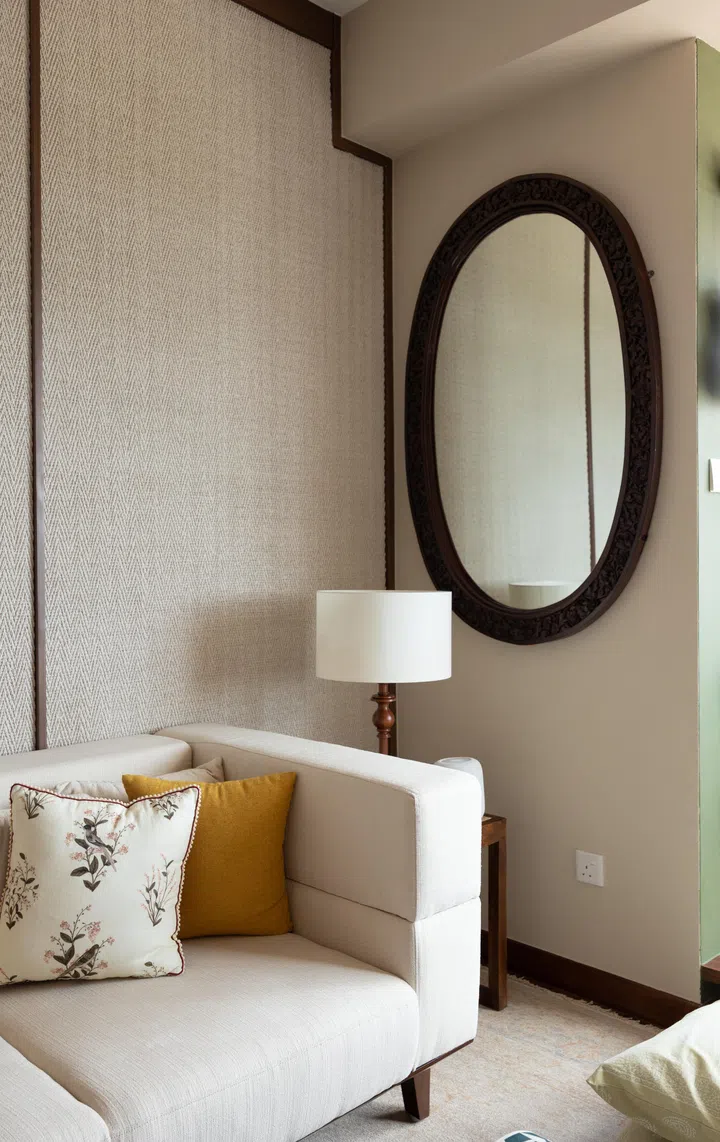This corner of the living room is soft and inviting. You can see the textured wall up close and personal. 