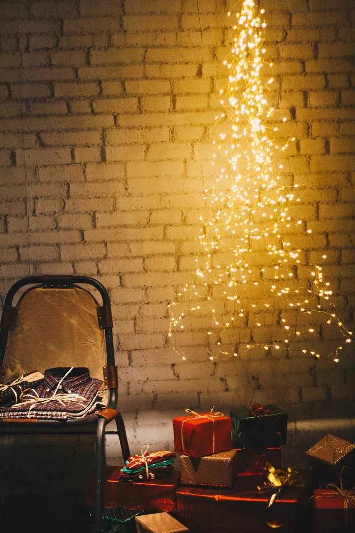 Christmas Lights on a wall