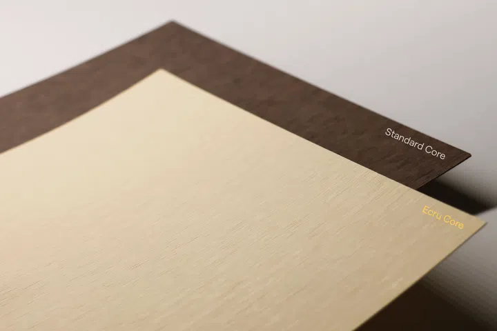 EDL introduced its first laminate series with an Ecru Core through the Kiravaio collection. Ecru core is a technical laminate made with a neutral core to reduce affordably the appearance of unsightly dark joins.