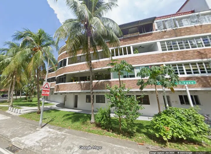 Street view of Moh Guan Terrace in Tiong Bahru.