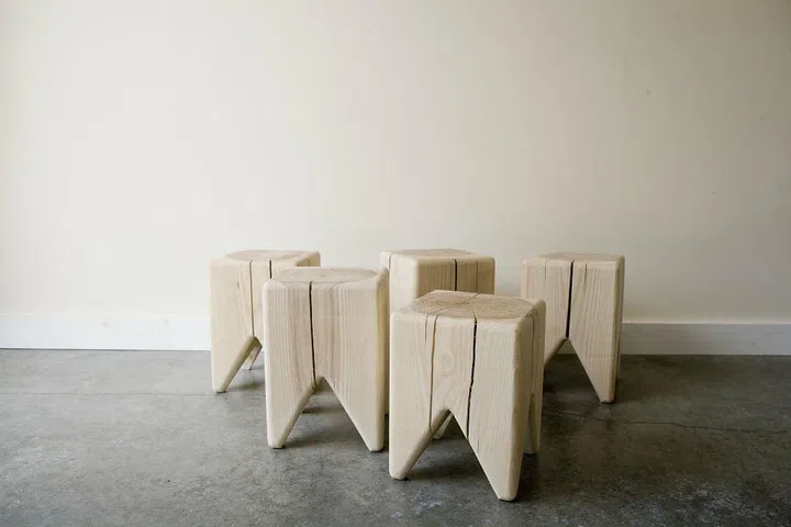minimalist, wood, stool, contemporary