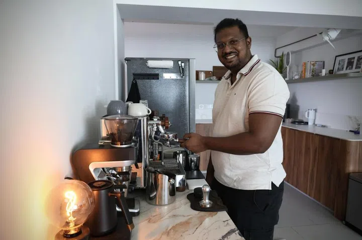 Mr Joshua Simon runs home cafe Baobei Coffee out of his HDB flat in Tampines.