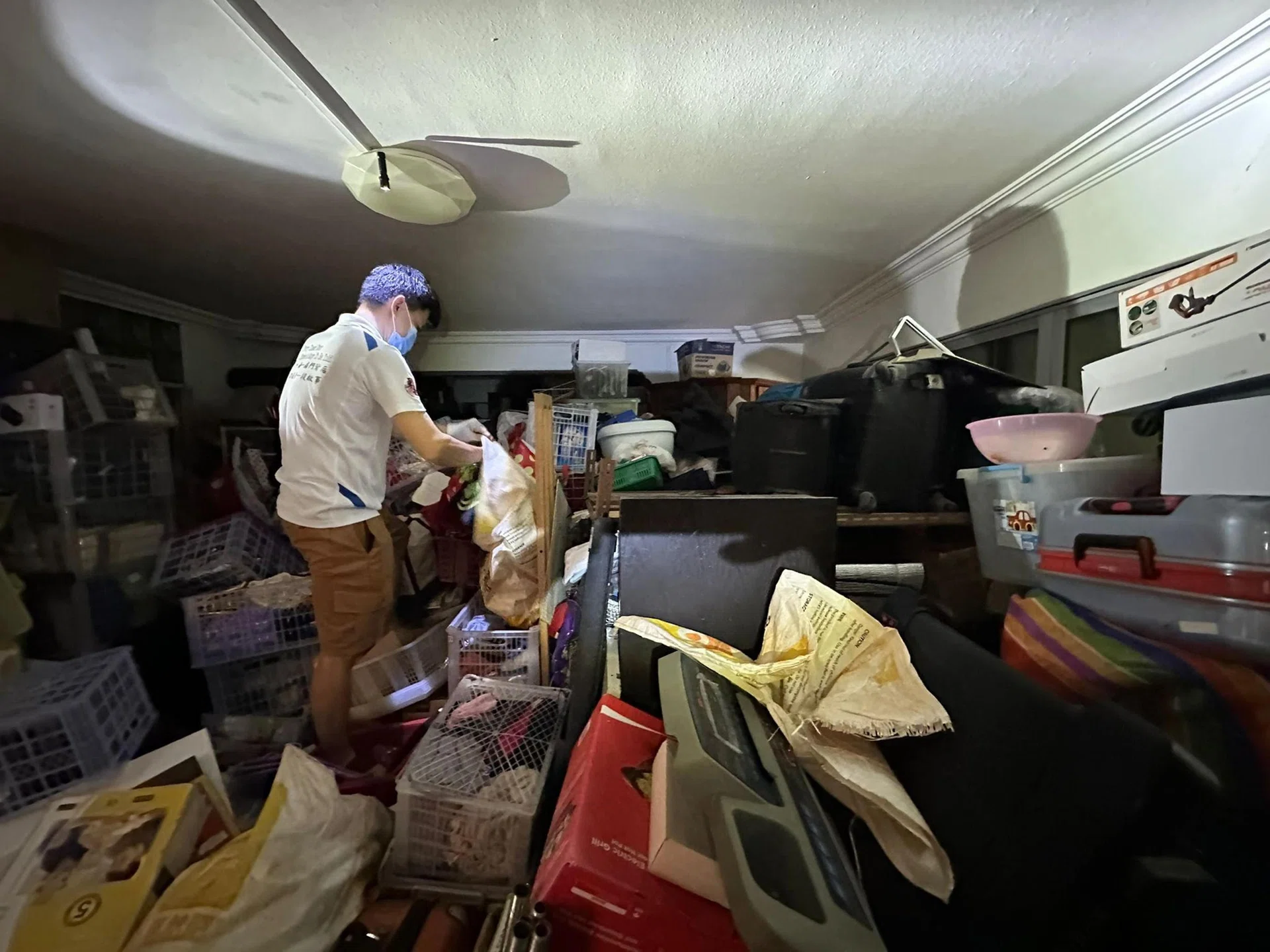 A hoarder's flat in Pasir Ris that volunteers helped to declutter on Jan 5, 2025. 
