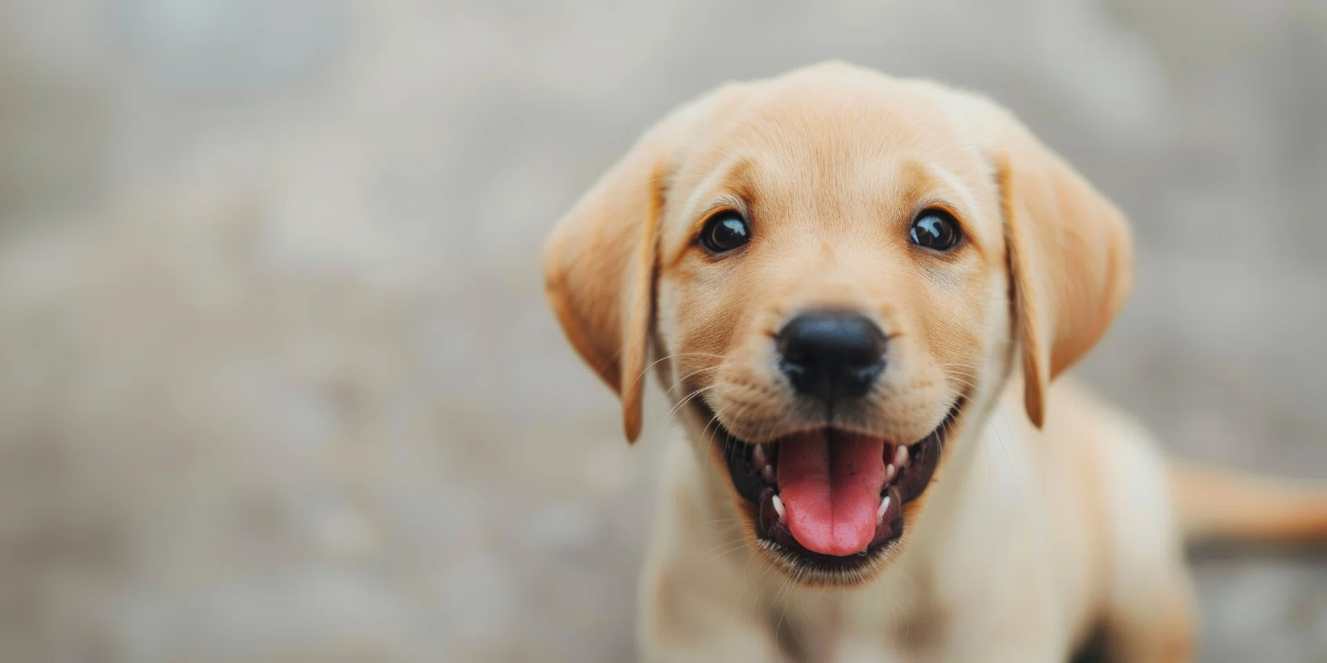 Cute happy labrador puppy. Pet care. Domestic Animal.