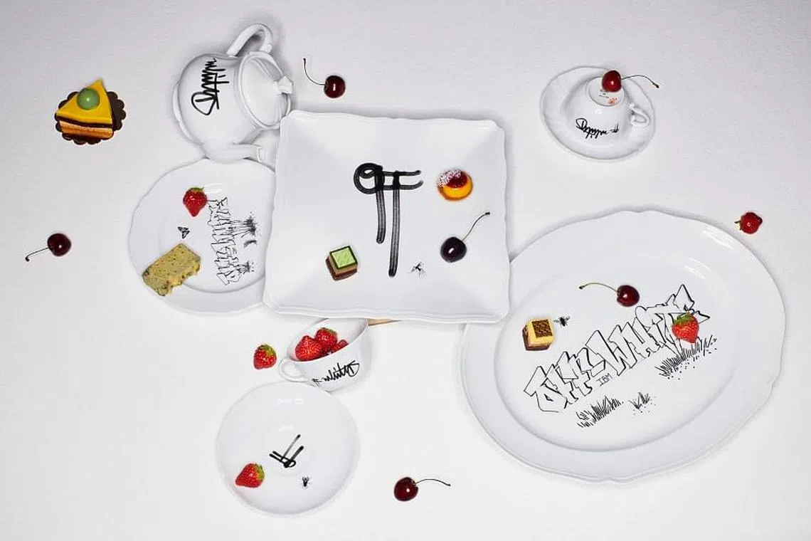 Virgil Abloh Plate ホワイト　4枚　世界限定250個❗️ Late fashion designer Virgil Abloh: Tableware collaboration with