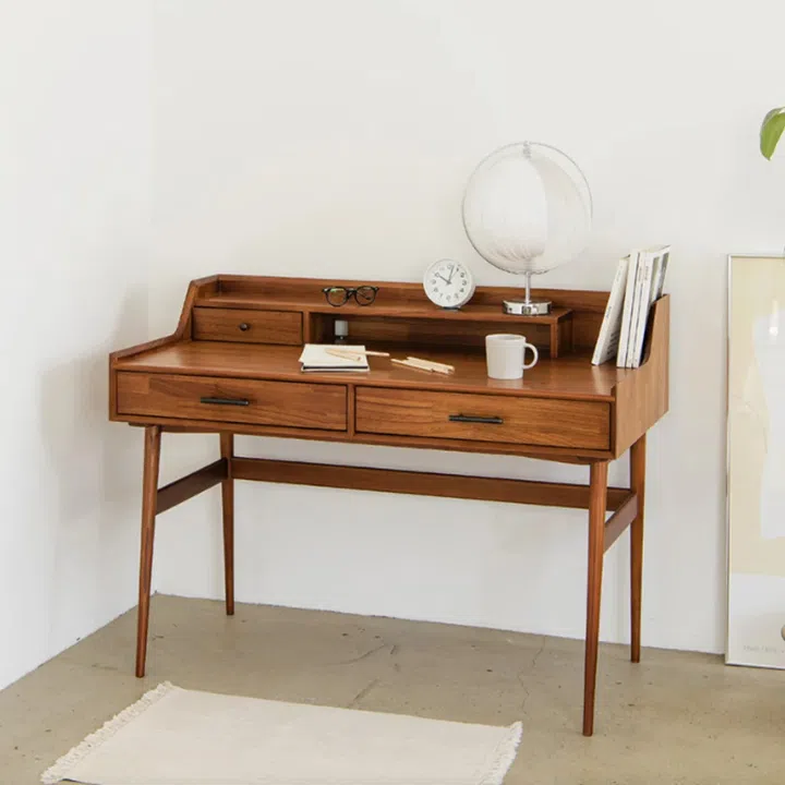 Brand-new Mid-century Modern Desk: $799. Fika Swedish Study Desk from Born in Colour.