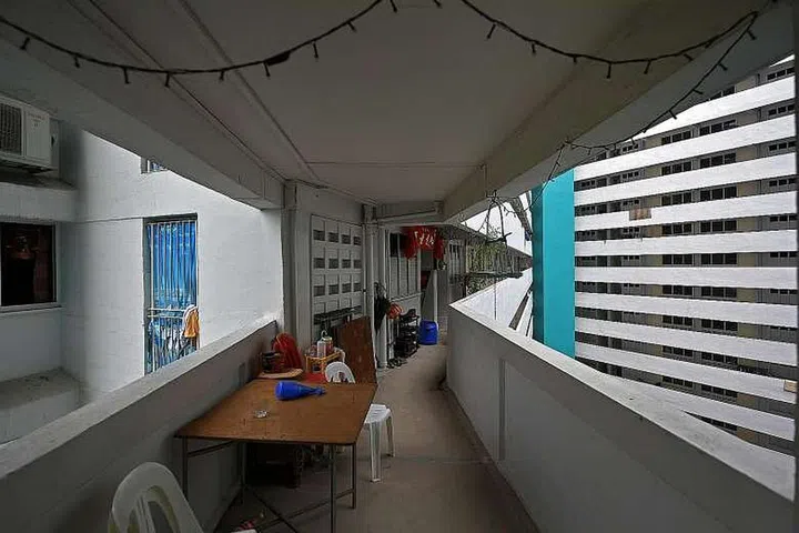 Pictured in 2017, the flats was housing families who were waiting for their BTO units.