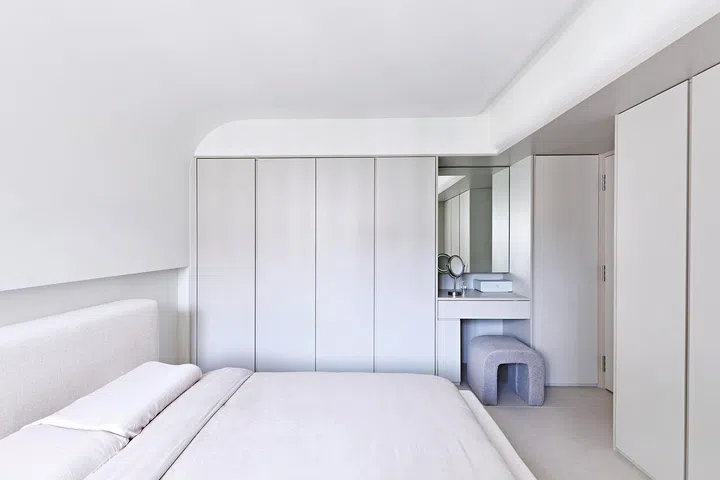 Her built-in closet and vanity.