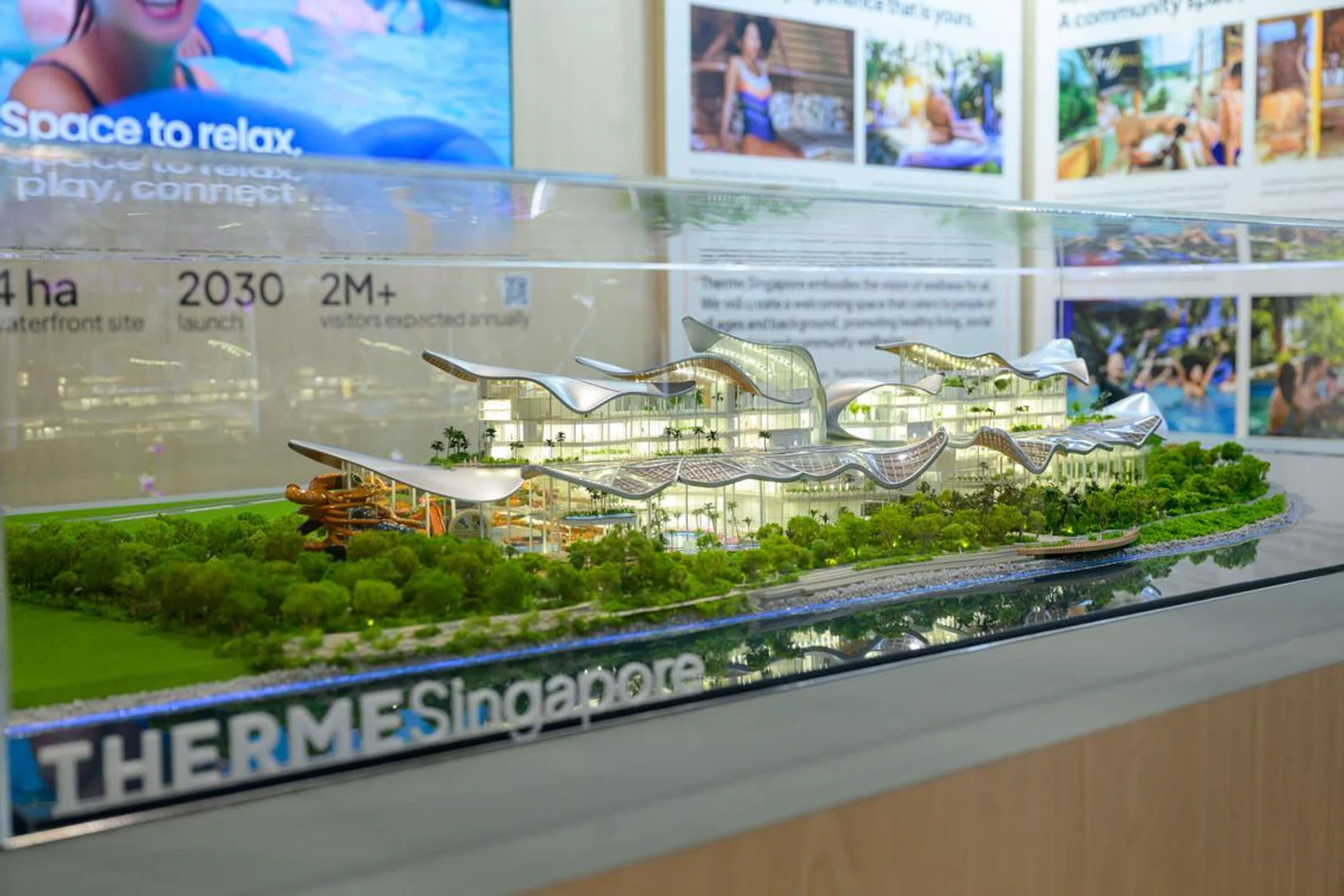 3D Model of Therme Singapore, slated to open in 2030 in Marina South.