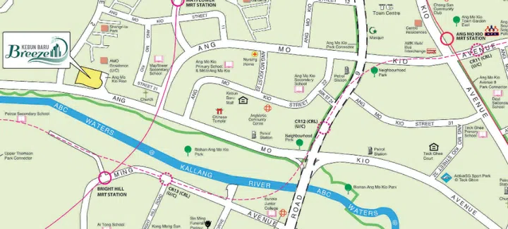 Map showing locaiton of Kebun Baru Breeze, launched in the June 2026 HDB BTO sales exercise.