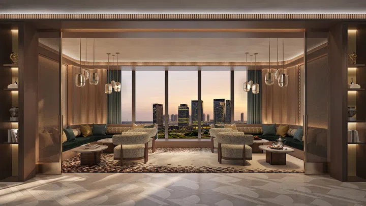 Level 39 rooftop clubhouse within the upcoming Rixos Al Reem Residences in Abu Dhabi, UAE (completion in 2029).