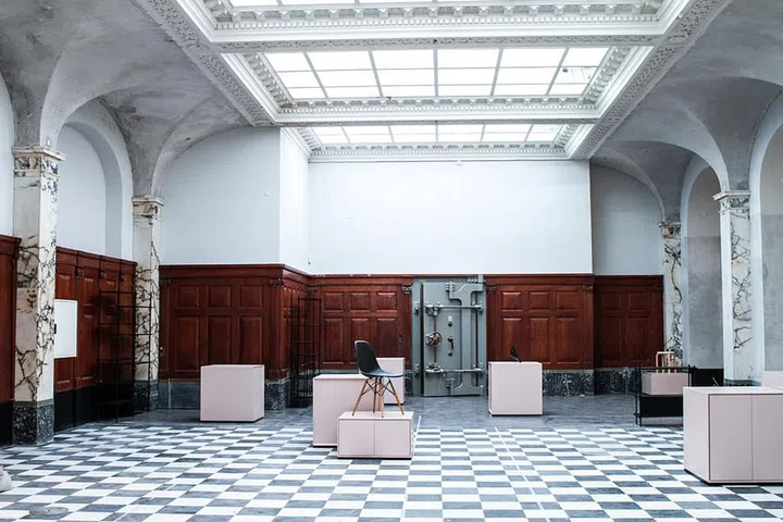 Mid-century, modern and contemporary furniture, home accessories and design items are on display. 