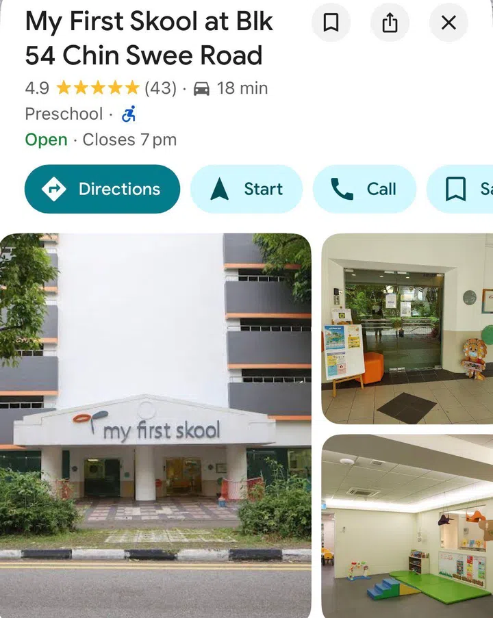 The current nearest kindergarten to the upcoming Pearl’s Hill BTO is My First Skool at 54 Chin Swee Road.