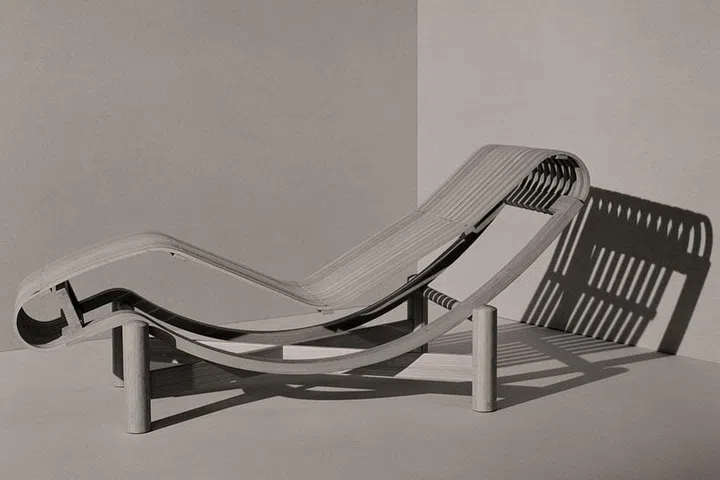 Tokyo Chaise Longue in bamboo by Charlotte Perriand
(Image credit to Julien T Hamon)