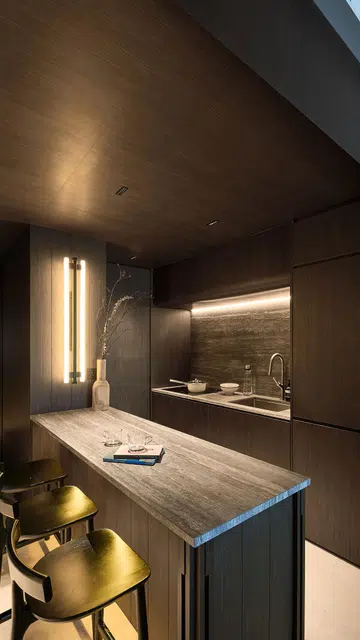 Dry kitchen in this  840 sq ft 2-bedroom condominium at Hillview Rise.