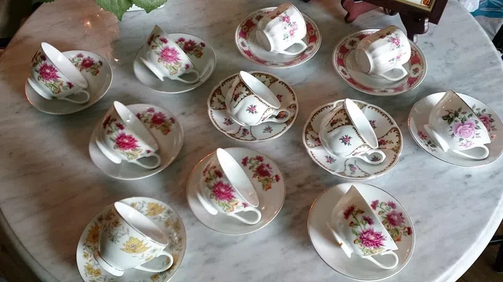Vintage teacup sets at Asher's Vintage Market second hand furniture shop