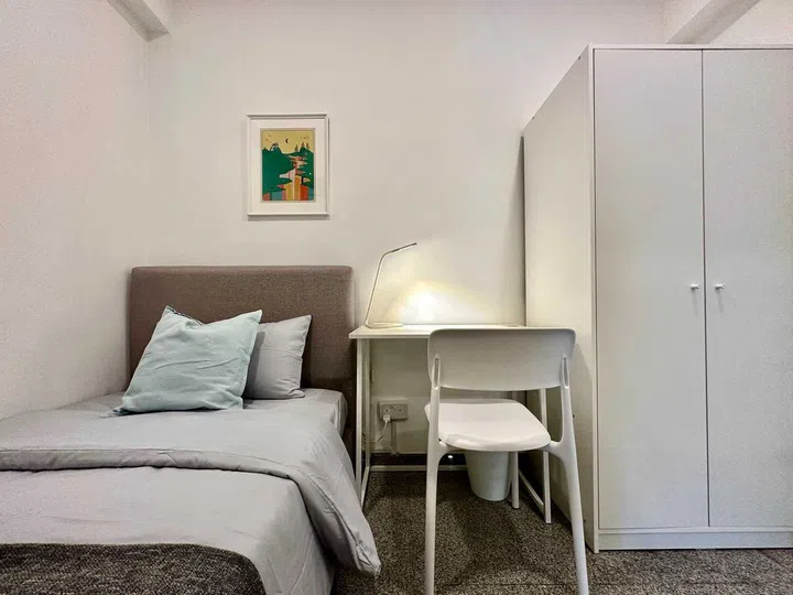 Homey Co-Living Emerald Park single bed room in Tiong Bahru