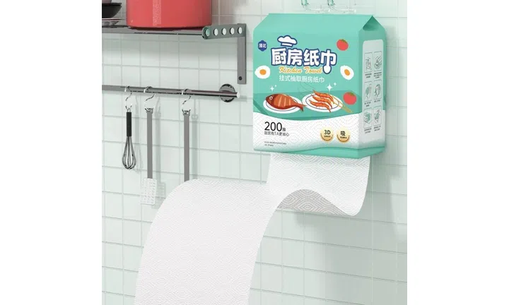 Wall Hanging Kitchen Towel, $8 for a pack of 200 sheets